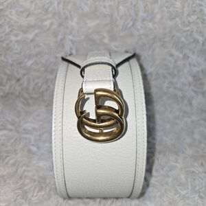 Gucci Ivory Wide Buckle Belt